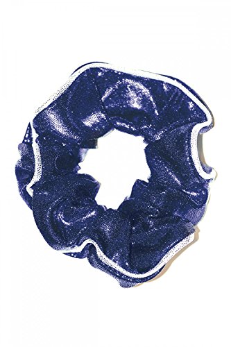 The Zone zweifarbiger Haargummi aus glänzenderm Lycra für Glam, Marineblau von The Zone