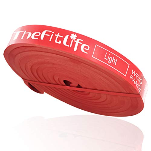 TheFitLife Widerstandsbänder für Klimmzüge, Trainingsbänder, Lange Workout-Bänder für Körperdehnung, Powerlifting, Fitness-Training, Bonus-Tragetasche und Workout-Guide (Rot) von TheFitLife