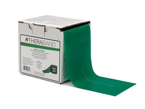 Thera-Band Professional Non-Latex Resistance Bands for Rehabilitation, Portable Fitness and Workout, Home Exercise, 25 Yard Roll Dispenser Box, Green, Heavy, Intermediate Level 1 von Theraband