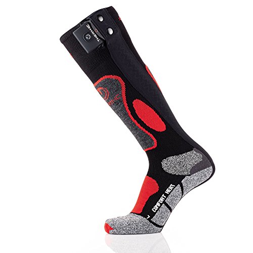 therm-ic Herren PowerSocks Heat Men-Socken Skisocken, Black/Grey/Red, 45-47 von Therm-ic