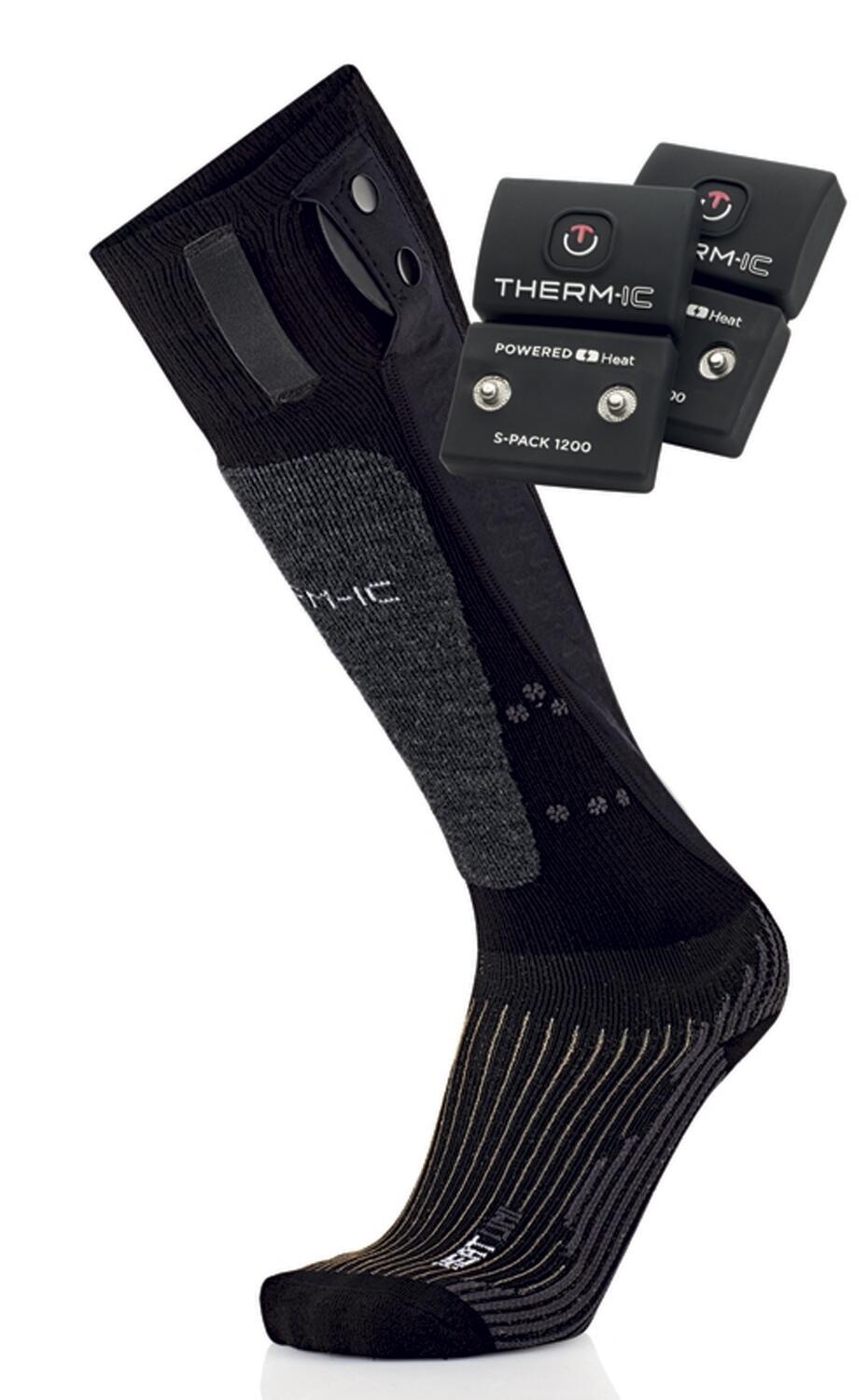 Therm-ic PowerSock Set Heat Uni+ SPack 1200 V2 (35.0 - 38.0, schwarz/grau) von Therm-ic