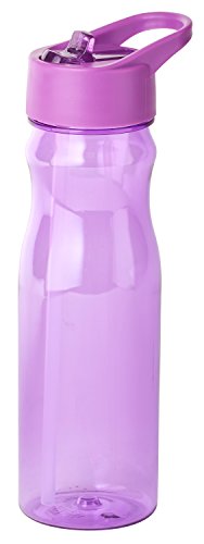 Thermo Rex Chill Trinkflasche mit Strohhalm - Water Bottle Aus BPA-freiem Kunststoff Wiederverwendbar - Flasche mit Clip-Deckel - Trinkflasche Sport - Wasserflasche (Lila) von Thermo Rex