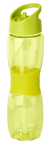 Thermo Rex Grip Trinkflasche mit Strohhalm - Water Bottle Aus BPA-freiem Kunststoff Wiederverwendbar - Flasche mit Clip-Deckel - Trinkflasche Sport - Wasserflasche (Grün) von Thermo Rex