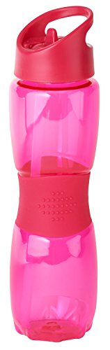 Thermo Rex Grip Trinkflasche mit Strohhalm - Water Bottle Aus BPA-freiem Kunststoff Wiederverwendbar - Flasche mit Clip-Deckel - Trinkflasche Sport - Wasserflasche (Rot) von Thermo Rex