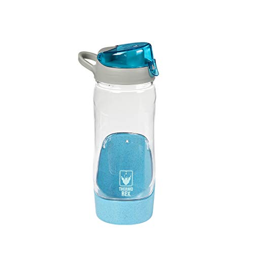 Thermo Rex Sport Trinkflasche mit Strohhalm - Water Bottle Aus BPA-freiem Kunststoff Wiederverwendbar - Flasche mit Clip-Deckel - Trinkflasche Sport - Wasserflasche (660ml, Blau) von Thermo Rex