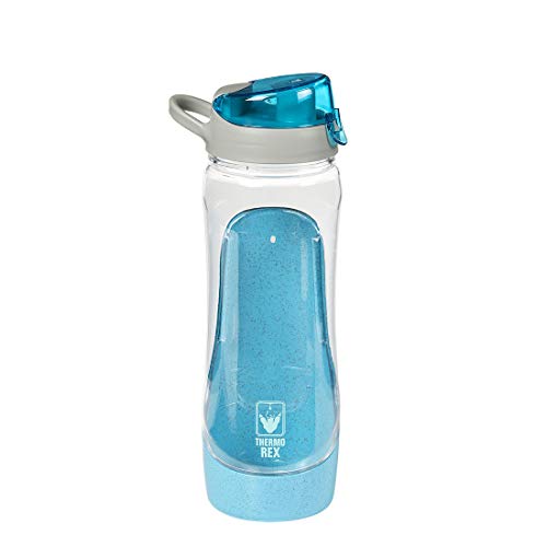 Thermo Rex Sport Trinkflasche mit Strohhalm - Water Bottle Aus BPA-freiem Kunststoff Wiederverwendbar - Flasche mit Clip-Deckel - Trinkflasche Sport - Wasserflasche (800ml, Blau) von Thermo Rex