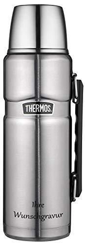 Thermos Isolierflasche 'King' – 1,2 L Edelstahl, mit Wunschgravur von Thermos
