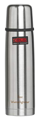 Thermos Isolierflasche 'Light & Compact' – 0,75 L Edelstahl, mit Namensgravur von Thermos
