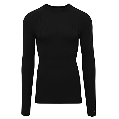 Thermowave Progressive Sport Langarm Unterhemd Männer, Leichte Unterhemd Langarm Laufshirt, Quick Dry Unterwäsche Sport Langarm für Herren, Baselayer Herren Laufen Fahrrad Skifahren - Schwarz, XL von Thermowave