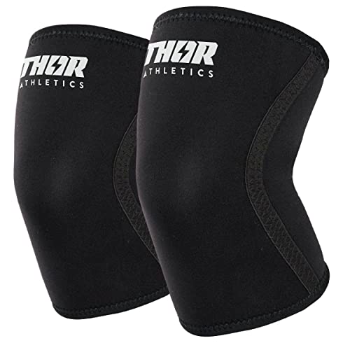 Thor Athletics - Knee Sleeves Schwarz - 7MM - Krafttraining Zubehör - Powerlifting - Bodybuilding - Squat - Größe (M) von Thor Athletics