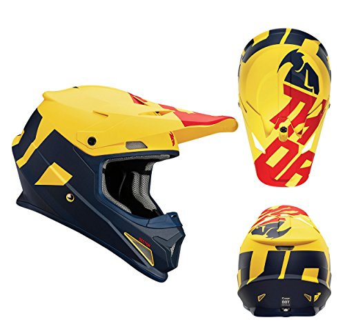 Thor Crosshelm Sector Level Motocross Enduro MX Helm matt navy gelb Gr. S von Thor