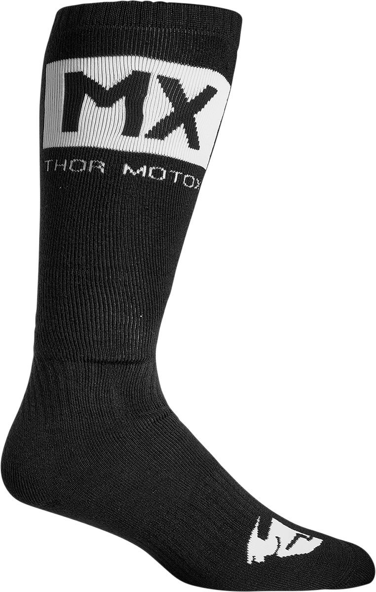 Thor Socken Mx Solid Bk/Wh 10-13 von Thor