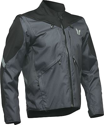 Thor Terrain S25, Textiljacke wasserdicht - Dunkelgrau/Schwarz - XL von Thor