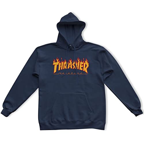 Thrasher Herren T-Shirt Flame Logo XL Marineblau von Thrasher