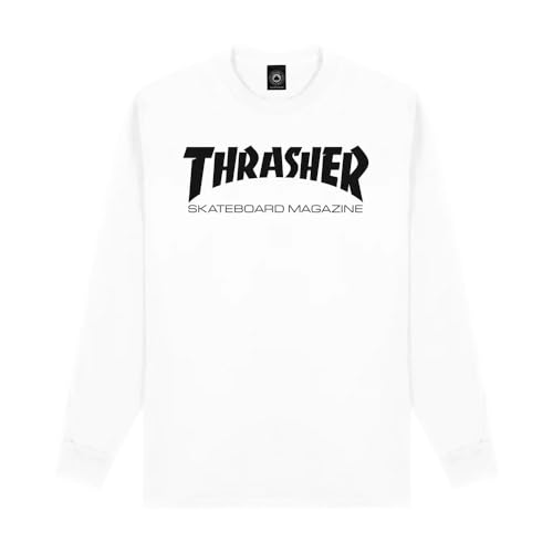 Thrasher Skatemag Long Sleeve Langarmshirt Unisex Erwachsene L weiß von Thrasher