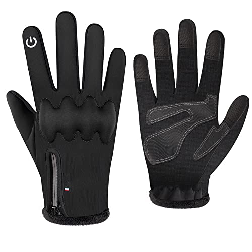 ThreeH Fahrrad Handschuhe Touchscreen Wasserabweisende Winddichte Handschuhe für Motorradfahren Laufen Radfahren Wandern L Größe Schwarz Farbe von ThreeH