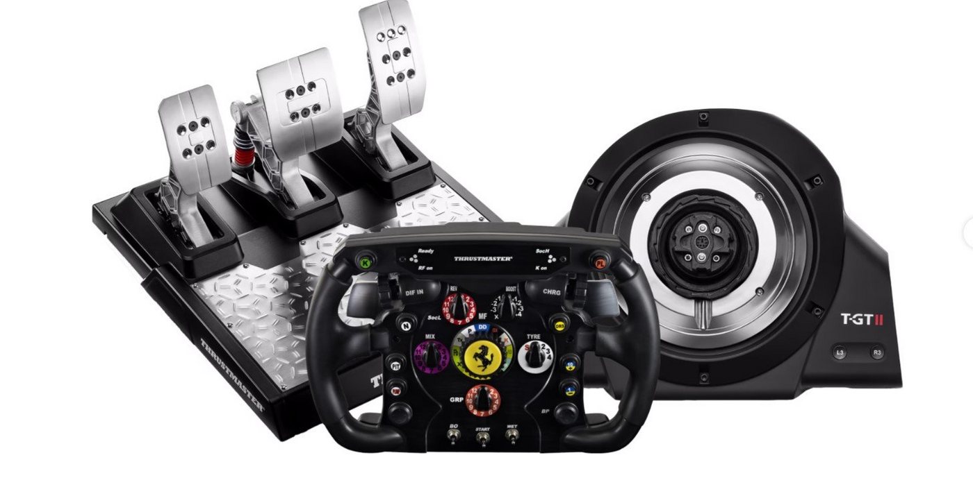 Thrustmaster T-GT II Servo Base + Ferrari F1 Wheel Add-On + T-LCM-Pedalen Lenkrad von Thrustmaster