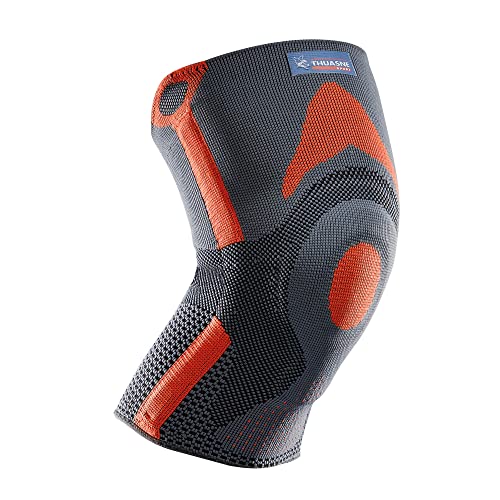 Verstärkte Patella-Knieorthese von Thuasne Sport - Grau/Orange - Größe XL von Thuasne