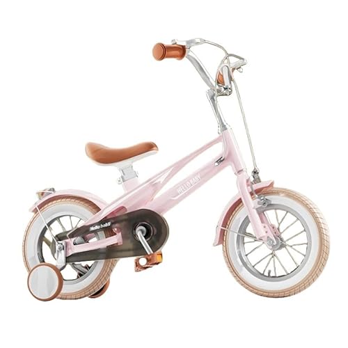 TiLLOw for 3-9 Jahre Kinderfahrrad 12/14/16/Zoll Mädchen und Jungen, kann leicht installiert Werden, leichte, geräuschlose Räder, abnehmbare Stabilisierungsstütze(Color:Pink,Size:16"(105-120cm)) von TiLLOw