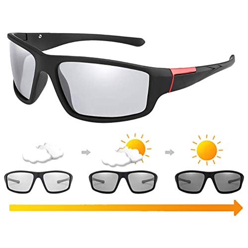 TiSkying Photochrome Sonnenbrille, Sonnenbrille mit UV400-Schutz Männer und Frauen, Sonnenbrille Outdoor-Sport, zum Autofahren, Radfahren, Golf, Laufen, Angeln von TiSkying