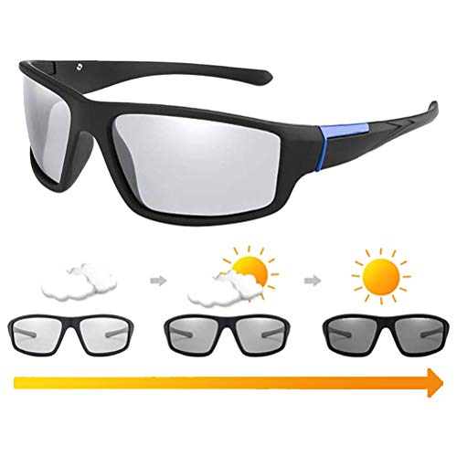 TiSkying Photochrome Sonnenbrille, UV400 Schutz Fahrradbrillen für Männer Frauen Außen Sportsonnenbrille zum Fahren von Radfahren Golffischen, Blau von TiSkying
