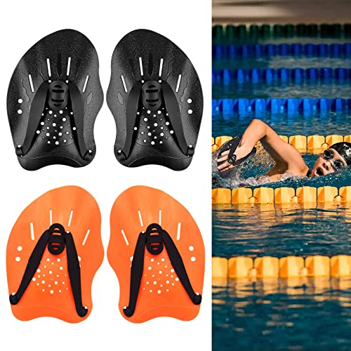 Schwimmpaddel,Tianher 2 Stück Handpaddel für Schwimmen mit Verstellbaren Riemen Freestyle Stroke Arm Schwimmhäute für Unterarm-Krafttraining von Tianher