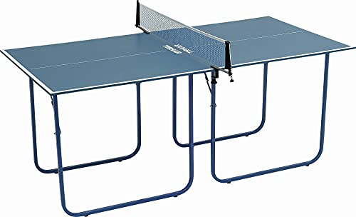 TIBHAR Midi-Tisch und Netz | Tischtennisplatte Mini klappbar | Tischtennis-Tisch Indoor | 12mm | 20kg | blau von Tibhar