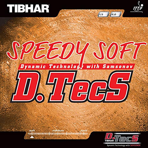 Tibhar Belag Speedy Soft D.TecS Farbe 2,0 mm, rot, Größe 2,0 mm, rot von Tibhar