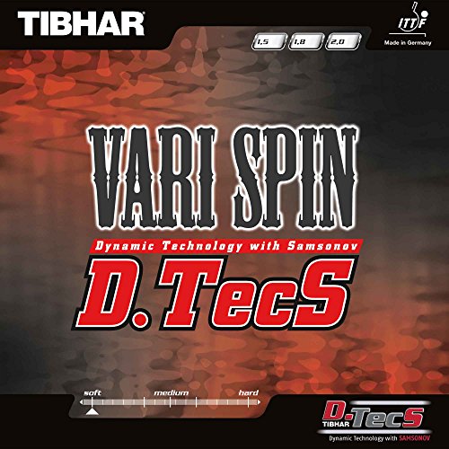 Tibhar Belag Vari Spin D.Tec.S., schwarz, 1,8 mm von Tibhar