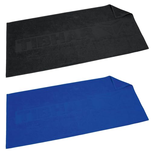 Tibhar Tischtennis Handtuch Relief Beta | neues Logo | 50 x 100cm | schwarz | blau (blau) von Tibhar