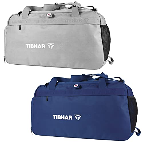Tibhar Tischtennis Tasche Hong-Kong mit Seitentaschen | Tischtennis Sporttasche | Trainings-Tasche | Reisetasche | grau | Marine (grau) von Tibhar