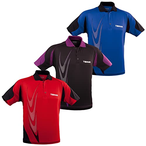 Tibhar Tischtennis Trikot Herren Boomerang | Tischtennis Shirt | Tischtennis Polo-Hemd | Polyester (rot, 2XL) von Tibhar