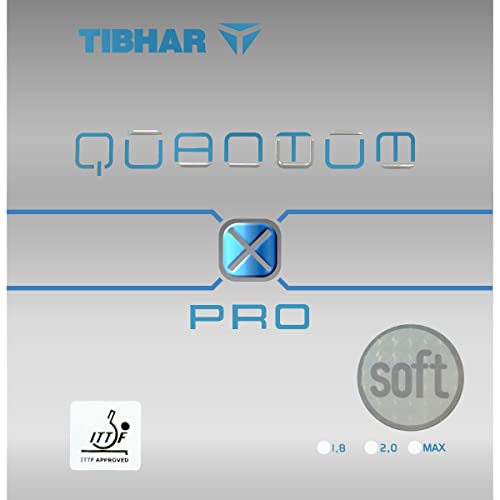 Tibhar Tischtennisbelag Quantum X Pro Soft (blau, 1,8) von Tibhar