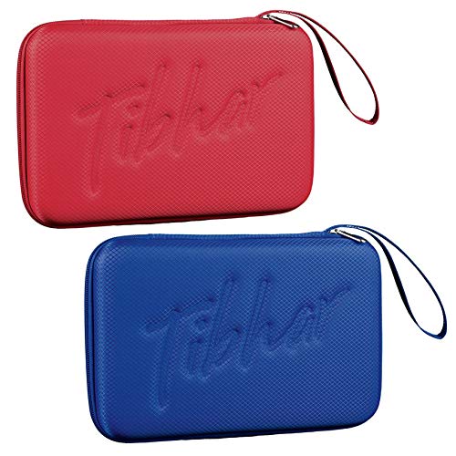 Tibhar Tischtennisschläger Hülle Grid für bis zu 2 Schläger | eckig | Leichter Tischtennisschläger Koffer | blau | rot (blau) von Tibhar