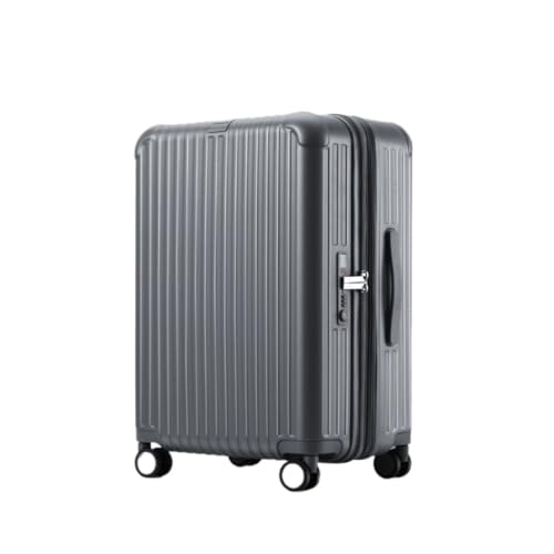 TidTop Reisekoffer Gepäck, erweiterbarer Koffer, Trolley-Koffer for Herren und Damen, Boarding-Koffer, Lederkoffer Trolley (Color : Gray, Size : 26) von TidTop