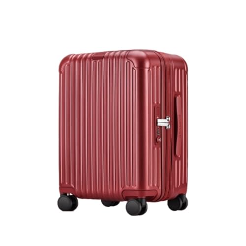 TidTop Reisekoffer Gepäck, erweiterbarer Koffer, Trolley-Koffer for Herren und Damen, Boarding-Koffer, Lederkoffer Trolley (Color : Red, Size : 20) von TidTop