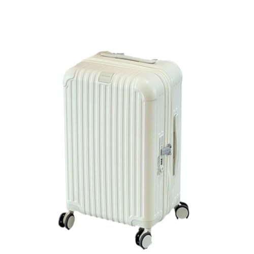 TidTop Reisekoffer Gepäck, erweiterbarer Koffer, Trolley-Koffer for Herren und Damen, Boarding-Koffer, Lederkoffer Trolley (Color : White, Size : 26) von TidTop