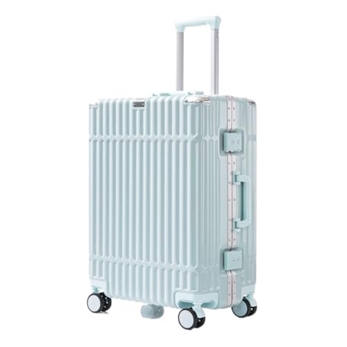 TidTop Reisekoffer Neuer multifunktionaler Koffer mit Aluminiumrahmen, Trolley-Koffer for Herren und Damen, Passwortbox, Boarding-Koffer Trolley (Color : Blue, Size : 22) von TidTop