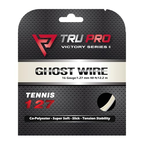 Tier One Ghost Wire - Super Soft Co-Poly Tennis String (White - Set, 16 Gauge (1.27 mm) - 12,2 m Set) von Tier One Sports