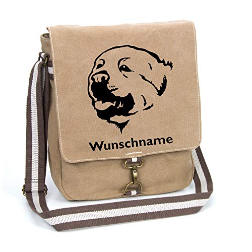 Chien de Montagne des Pyrénées Pyrenäenberghund Schultertasche Umhängetasche Tasche mit Hundemotiv und Namen personalisiert von Tierisch-tolle Geschenke