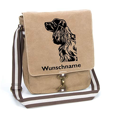 English Cocker Spaniel Schultertasche Umhängetasche Tasche mit Hundemotiv und Namen personalisiert von Tierisch-tolle Geschenke