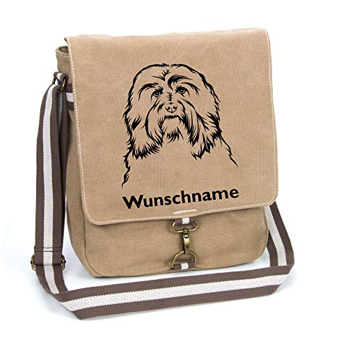 Havaneser Schultertasche Umhängetasche Tasche mit Hundemotiv und Namen personalisiert von Tierisch-tolle Geschenke