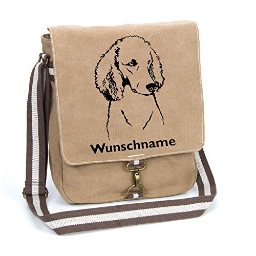 Pudel Löwenschur Schultertasche Umhängetasche Tasche mit Hundemotiv und Namen personalisiert von Tierisch-tolle Geschenke