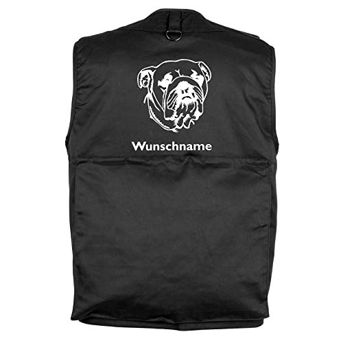 Tierisch-tolle Geschenke American Bulldog - Hundesportweste mit Rückentasche und Namen XL von Tierisch-tolle Geschenke