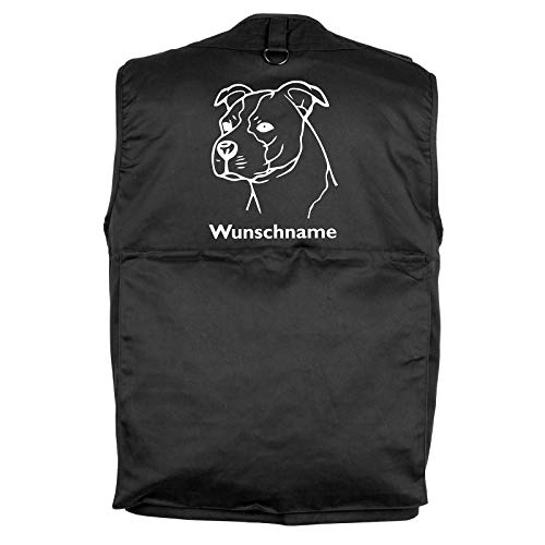 Tierisch-tolle Geschenke American Staffordshire Terrier - Hundesportweste mit Rückentasche und Namen M von Tierisch-tolle Geschenke