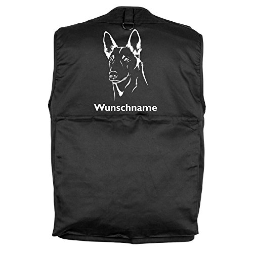 Tierisch-tolle Geschenke Belgischer Schäferhund Malinois - Hundesportweste mit Rückentasche und Namen (L) von Tierisch-tolle Geschenke