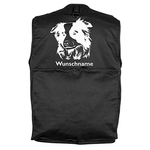 Tierisch-tolle Geschenke Border Collie - Hundesportweste mit Rückentasche und Namen (XXXL) von Tierisch-tolle Geschenke