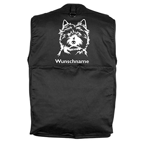 Tierisch-tolle Geschenke Cairn Terrier - Hundesportweste Hundeführerweste mit Rückentasche und Namen XL von Tierisch-tolle Geschenke