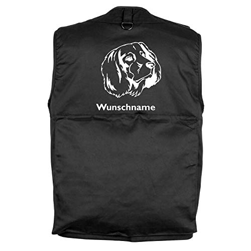 Tierisch-tolle Geschenke Deutsch Langhaar - Hundesportweste Hundeführerweste mit Rückentasche und Namen XXL von Tierisch-tolle Geschenke