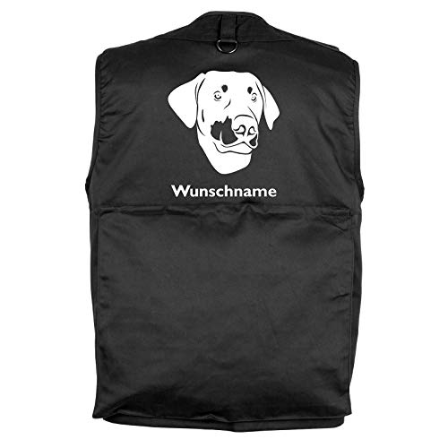 Tierisch-tolle Geschenke Dobermann - Hundesportweste Hundeführerweste mit Rückentasche und Namen L von Tierisch-tolle Geschenke